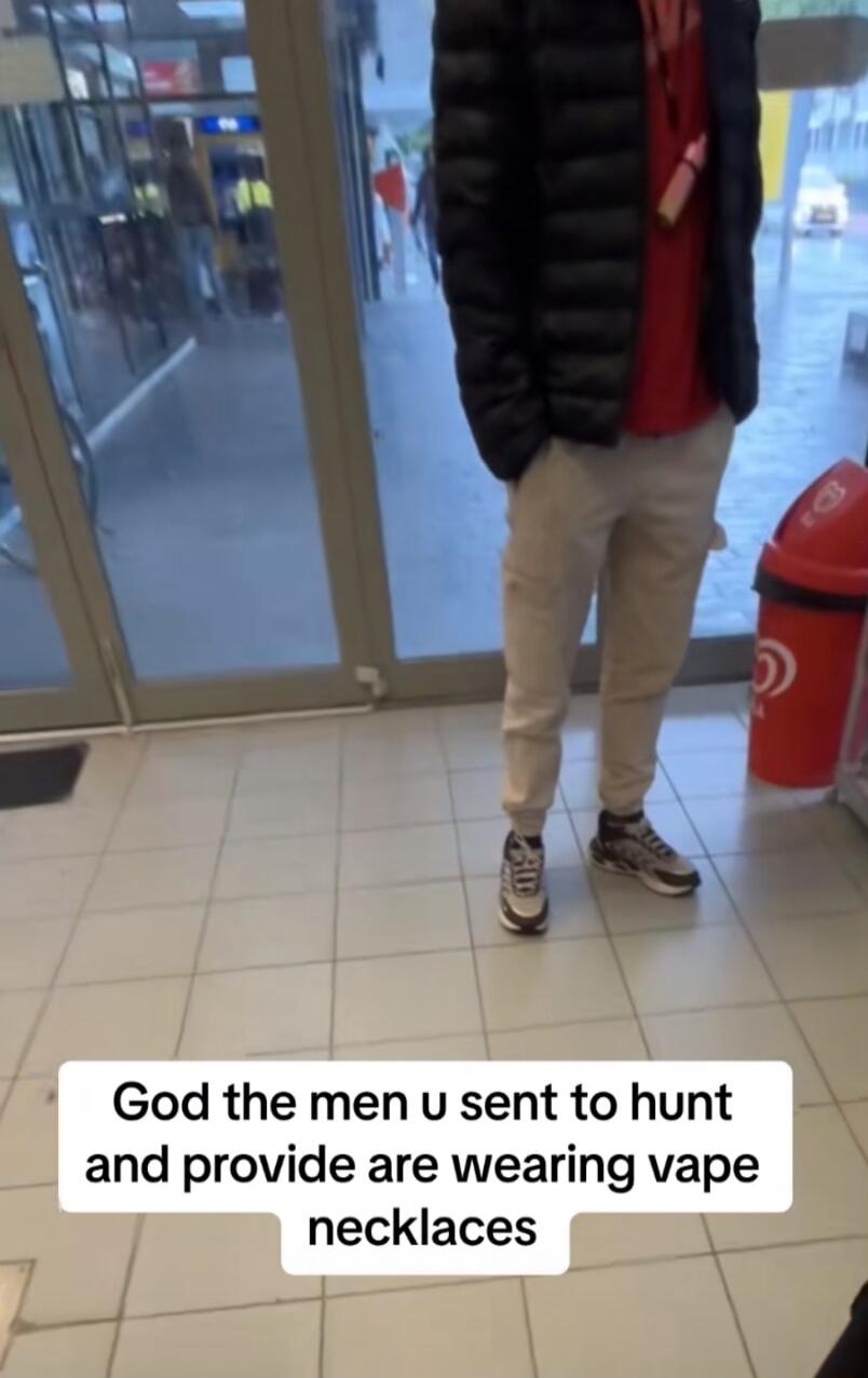 God the men u sent to hunt and provide are wearing vape H wecklaces r