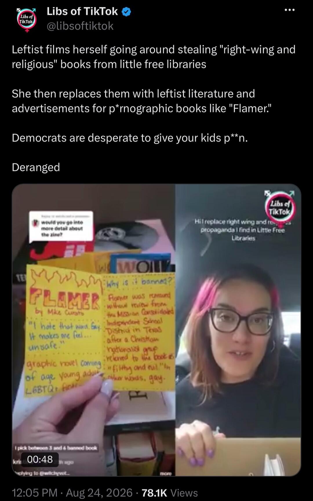 Leftist films herself going around stealing 