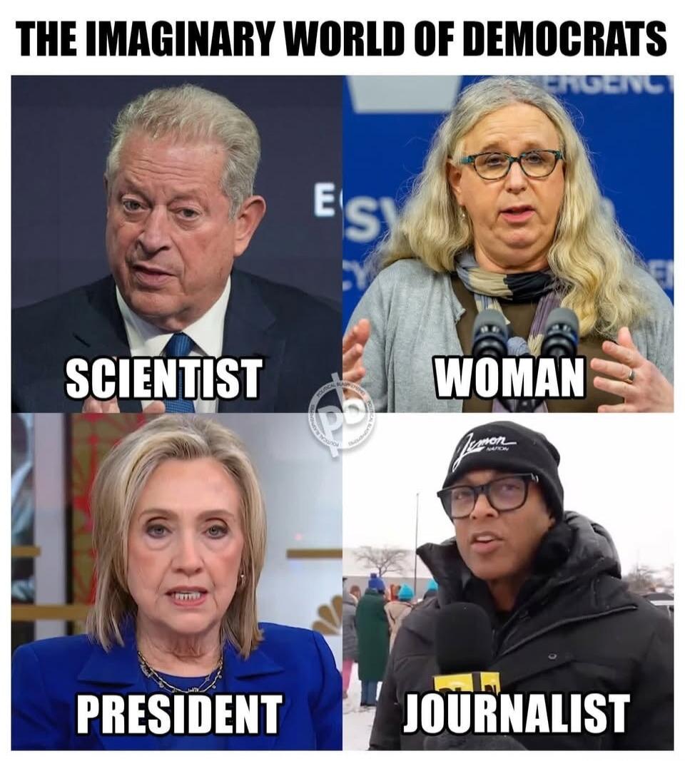 THE IMAGINARY WORLD OF DEMOCRATS
SCIENTIST | WOMAN
PRESIDENT | JOURNALIST
