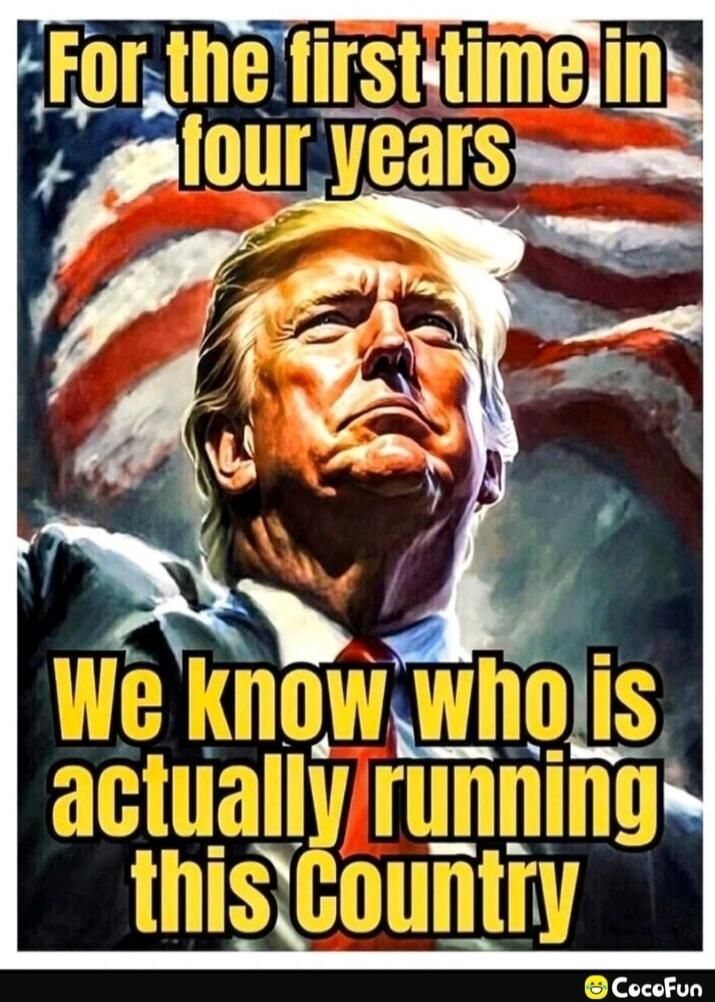 For the first time in four years We know who is actually running this Country