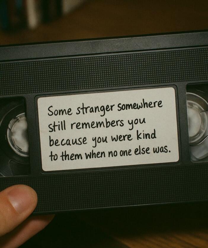 Some stranger somewhere still remembers you because you were kind to them when no one else was.