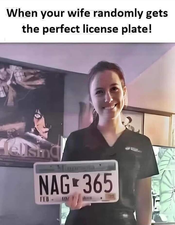 When your wife randomly gets the perfect license plate