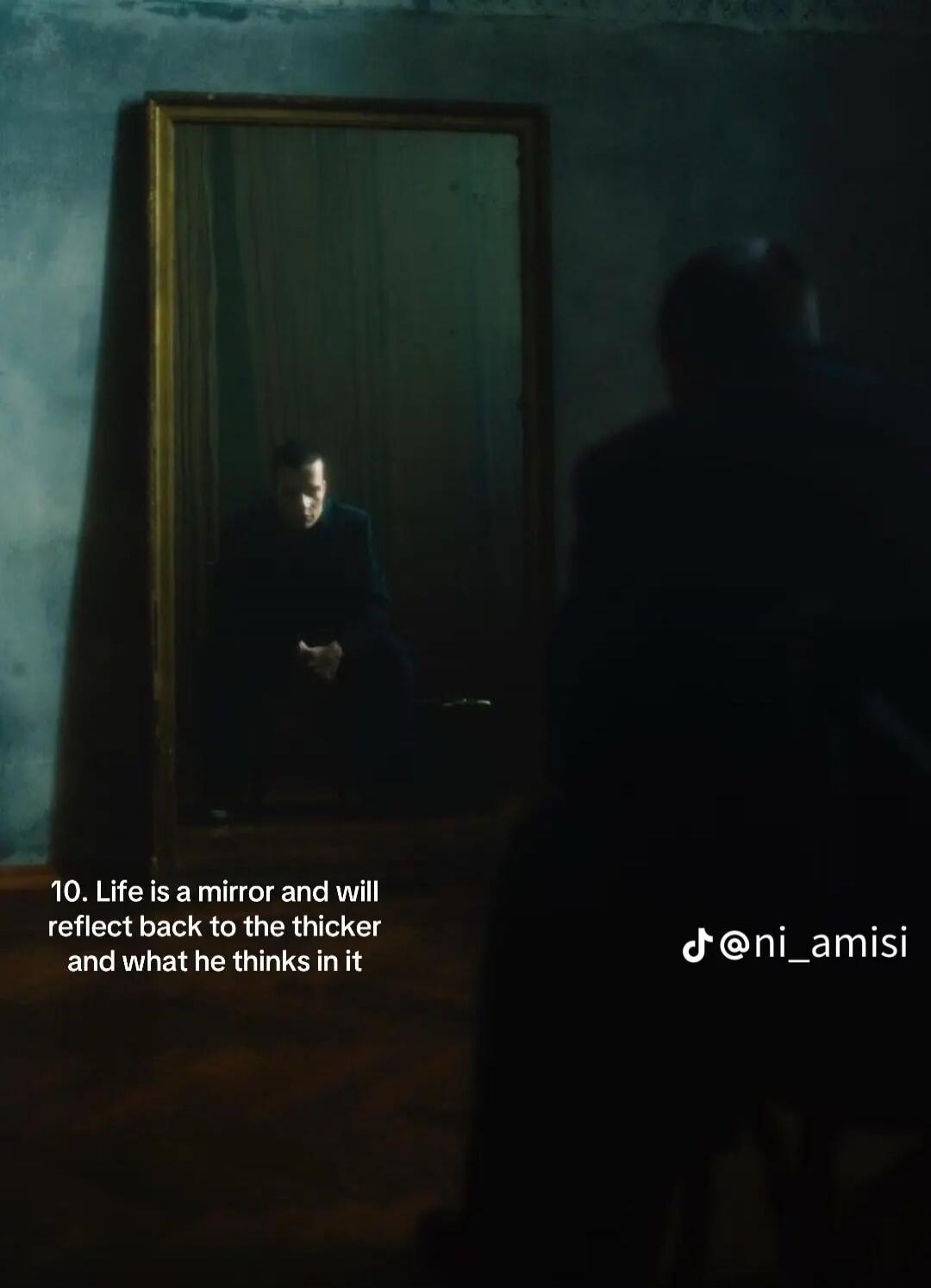 10. Life is a mirror and will reflect back to the thicker and what he thinks in it