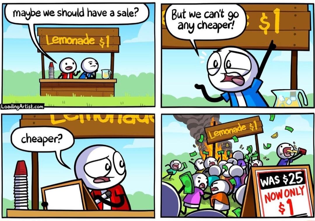 hagbe we should have a sale