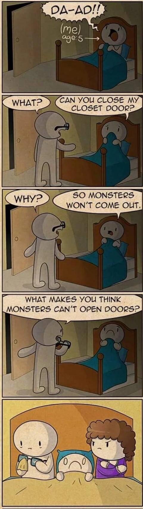 ai 7 50 MONSTERS A WONT COME ouT MONSTERS CANT OPEN DOORS2