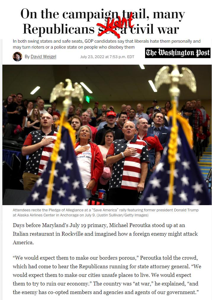 Days before Marylands July 19 primary Michael Peroutka stood up at an Italian restaurant in Rockville and imagined how a foreign enemy might attack America We would expect them to make our borders porous Peroutka told the crowd which had come to hear the Republicans running for sta would expect them to make ou cities unsafe places to th trorney general We We would expect toryto ruin our economy Th