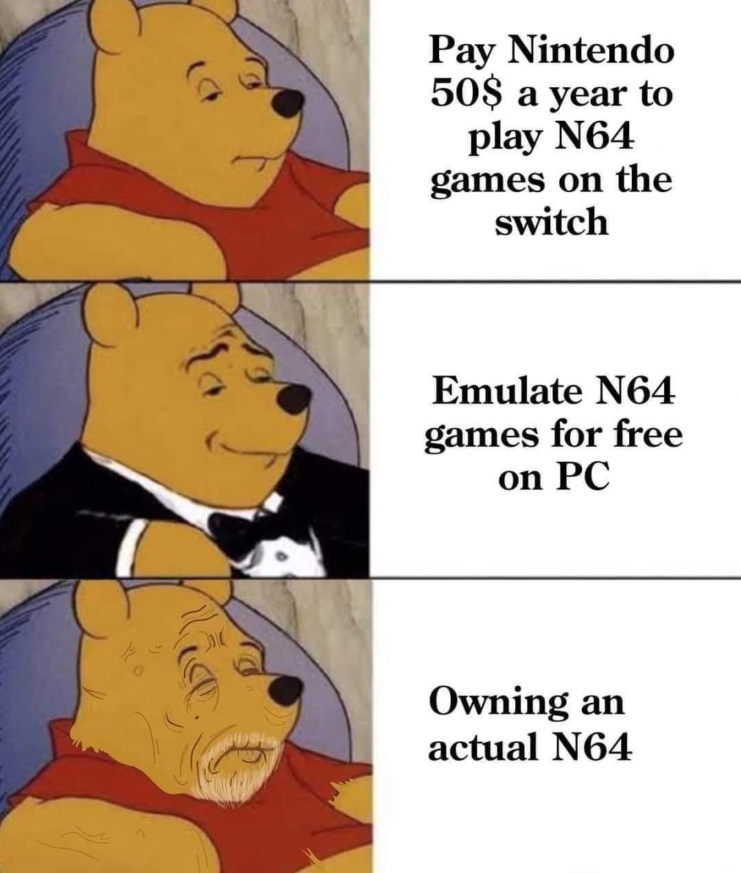 Pay Nintendo 508 a year to play N64 games on the switch Emulate N64 games for free on PC actual N64