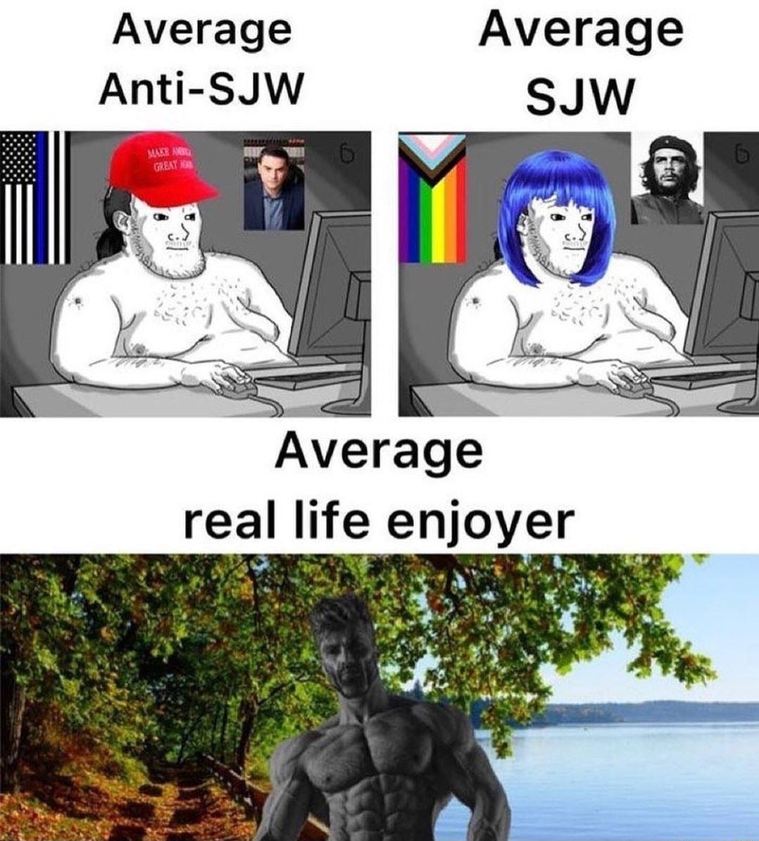 Average Average Anti SJW SJW Average real life enjoyer