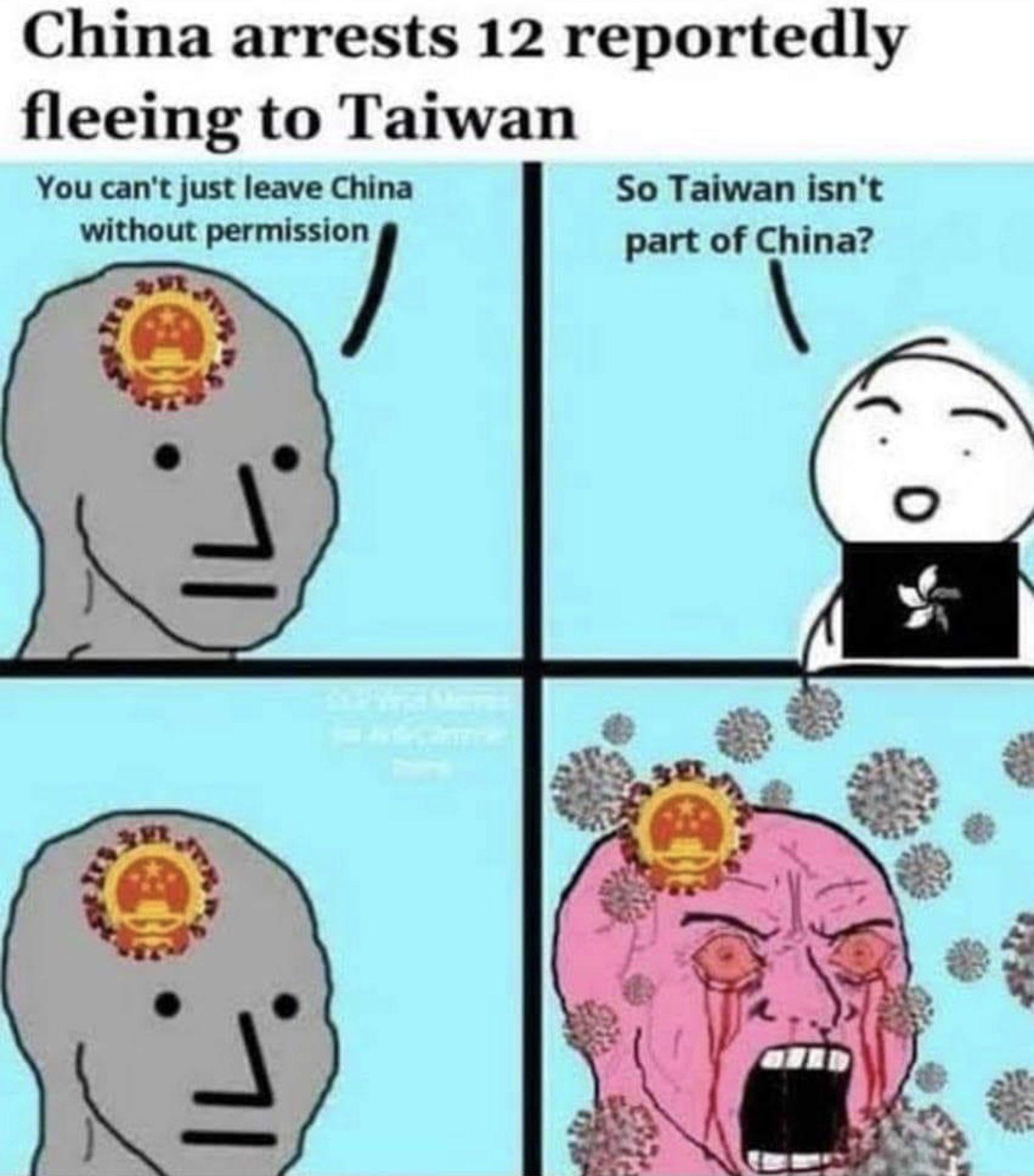 China arrests 12 reportedly fleeing to Taiwan You cant just leave China without permissi07 So Taiwan isnt part of China