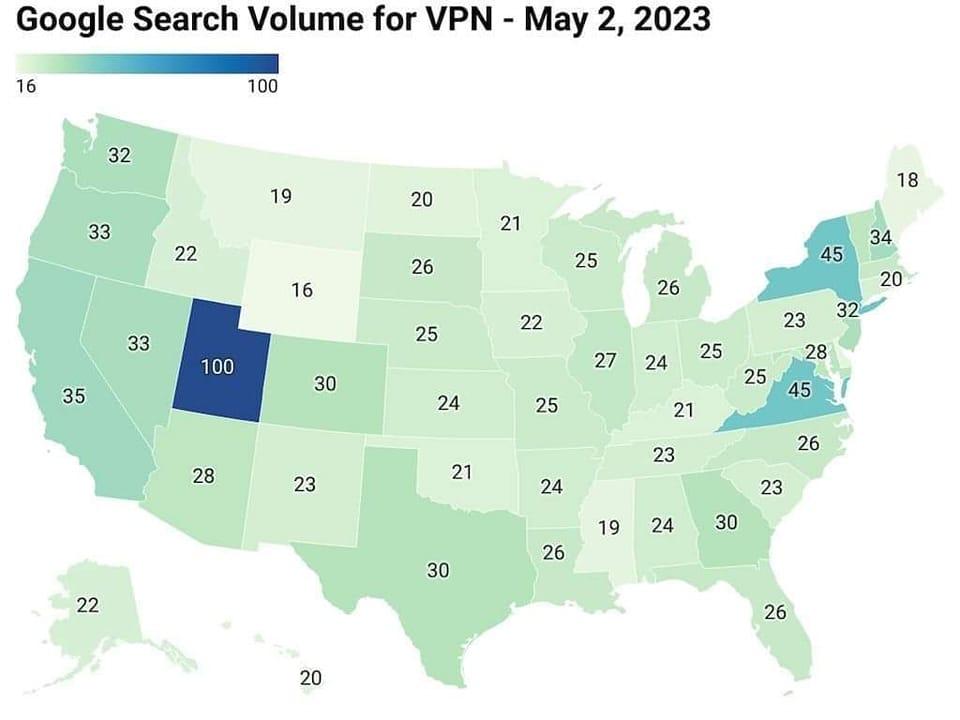 Google Search Volume for VPN May 2 2023 L e e T