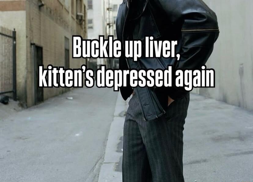 Buckle up liver, kitten's depressed again