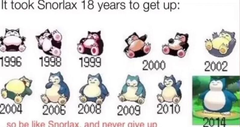 It toOK Snorlax 18 years to get up 23 g 8a P 2000 AR on ba ke Snariay and Rewer Sl 18