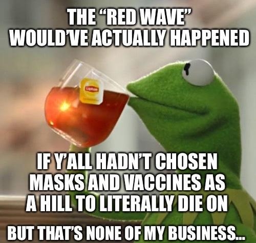THEZREDWAVEZ WOULDVEACTUALLYHAPPENED Y r b IEYALLHADNT CHOSEN MASKSANDVACCINES AS AHILL TOLITERALLY DIE ON BUT THATS NONE OF MY BUSINESS