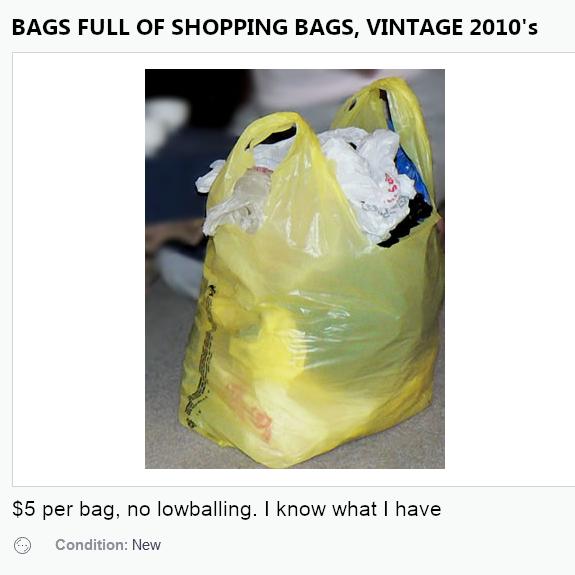 BAGS FULL OF SHOPPING BAGS VINTAGE 2010s 5 per bag no lowballing know what have Condition New
