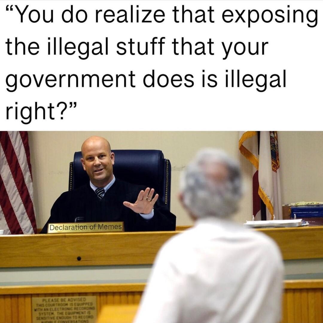 You do realize that exposing the illegal stuff that your government does is illegal