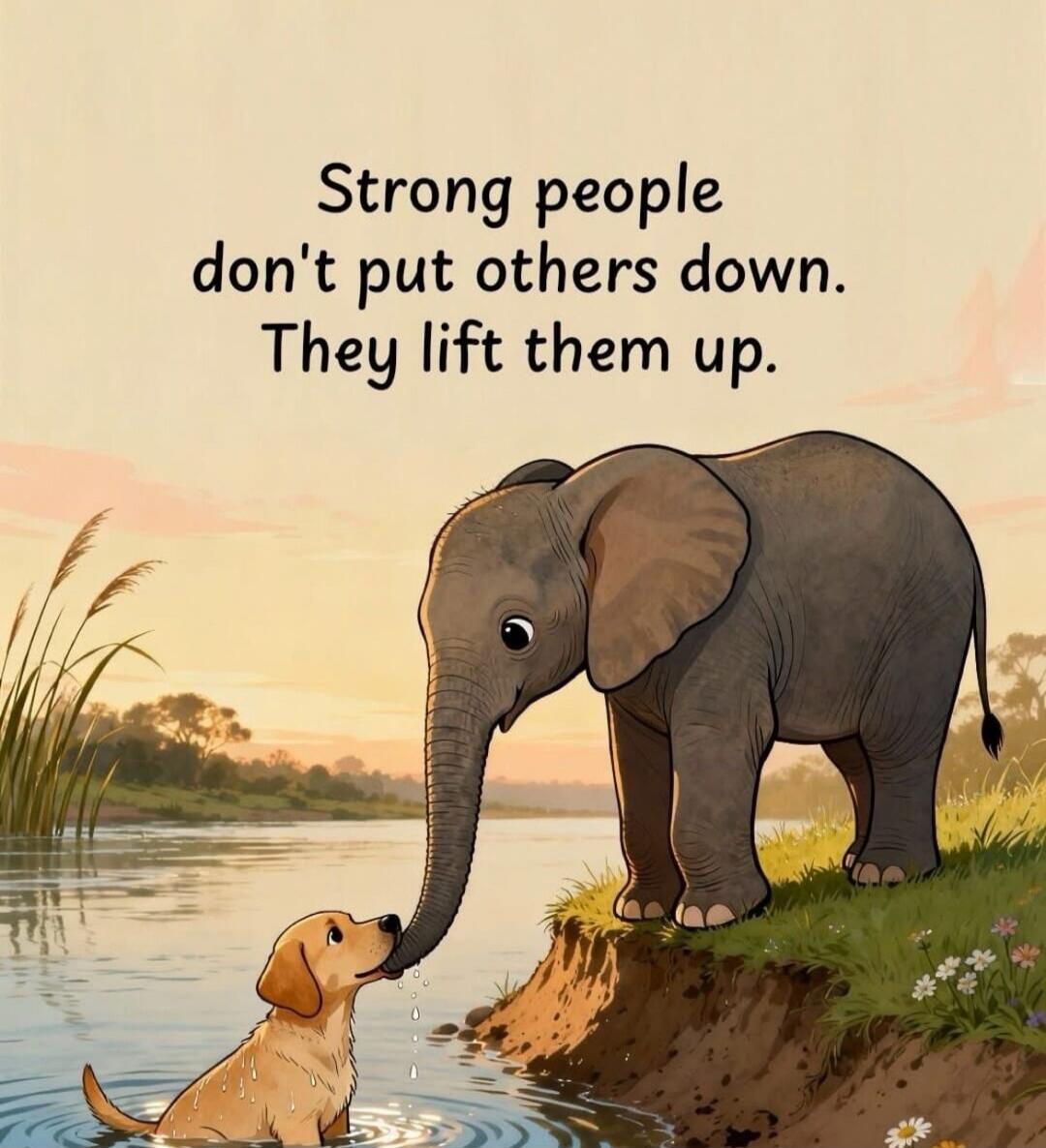 Strong people don't put others down. They lift them up.