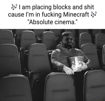 1 am placing blocks and shit cause Im in fucking Minecraft i Absolute cinema