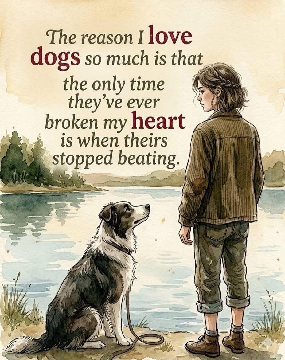 The reason I love dogs so much is that the only time they've ever broken my heart is when theirs stopped beating.