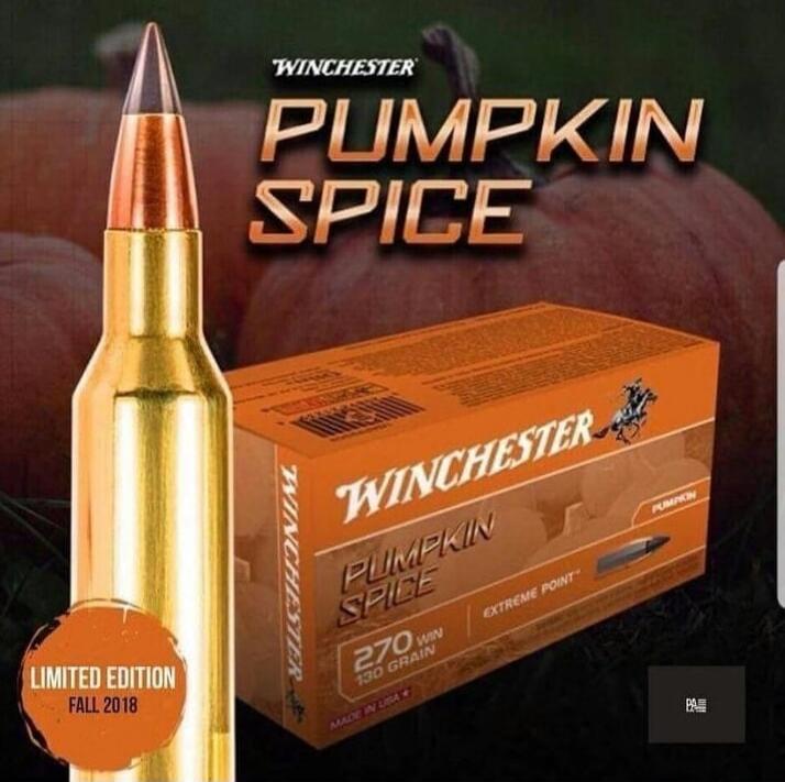 WINCHESTER PUMPKIN SPICE
LIMITED EDITION FALL 2018
270 WIN CHESTPACK? (text on box may vary)
