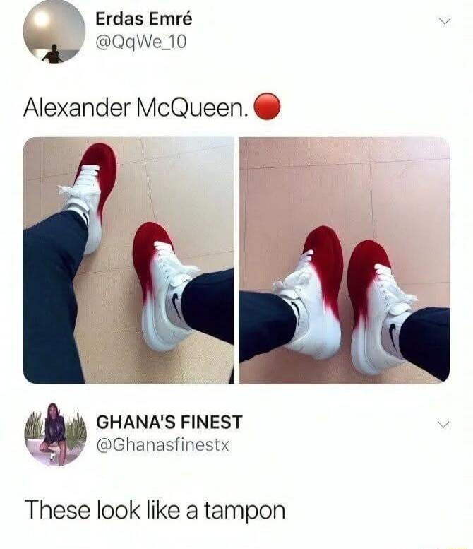 Alexander McQueen. 🔴

These look like a tampon