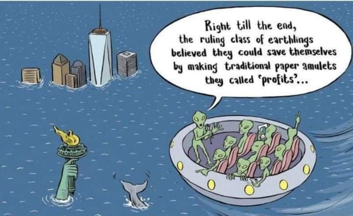 Right ill the end the ruling class of earthlings believed they could save themselves by making traditional paper amulets called profits G