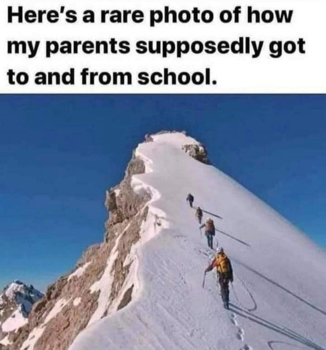 Here's a rare photo of how my parents supposedly got to and from school.