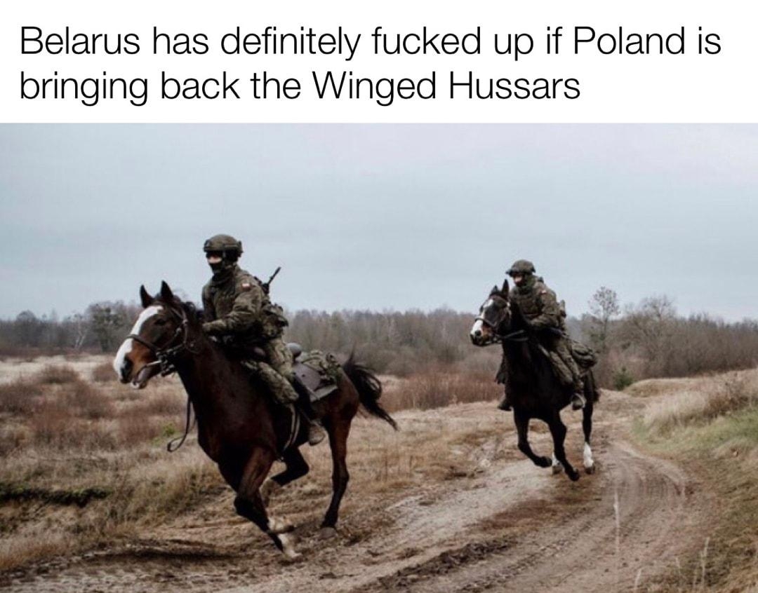 Belarus has definitely fucked up if Poland is bringing back the Winged Hussars