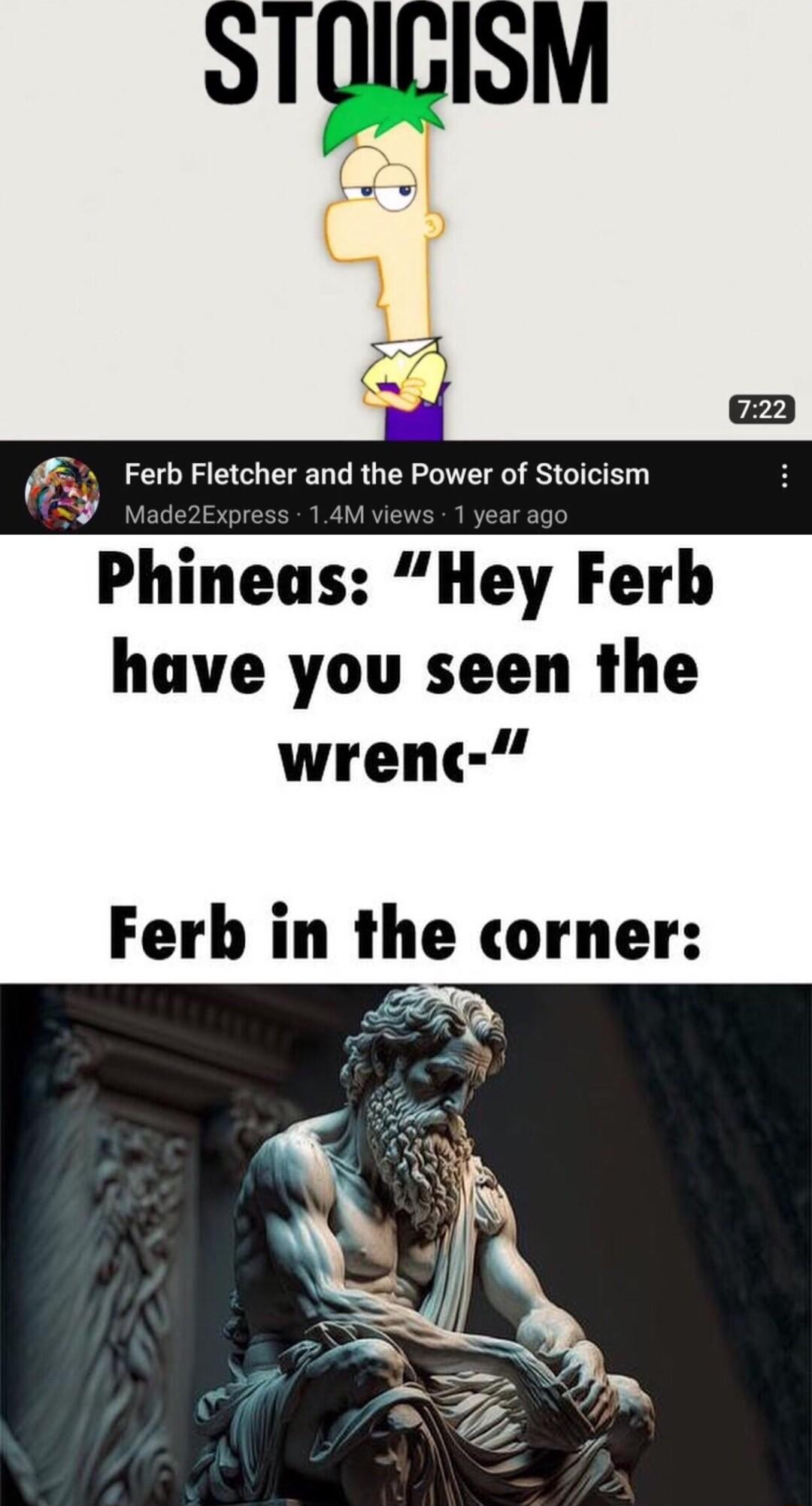 722 Phineas have you seen the wrenc Ferb in the corner