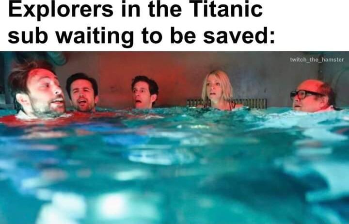 Xplo in the Titanic sub waiting to be saved