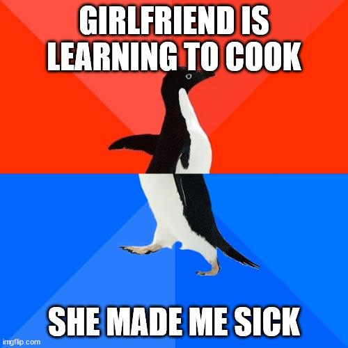 GIRLFRIEND IS LEARNING TOCOOK b N e