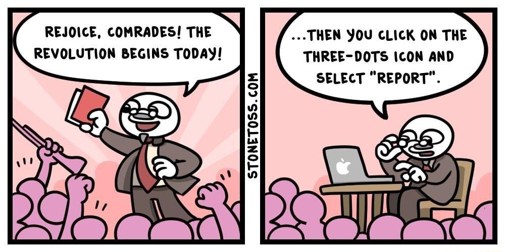 THEN YOU CLICK ON THE THREE DOTS 1CON AND SELECT REPORT STONETOSSCOM