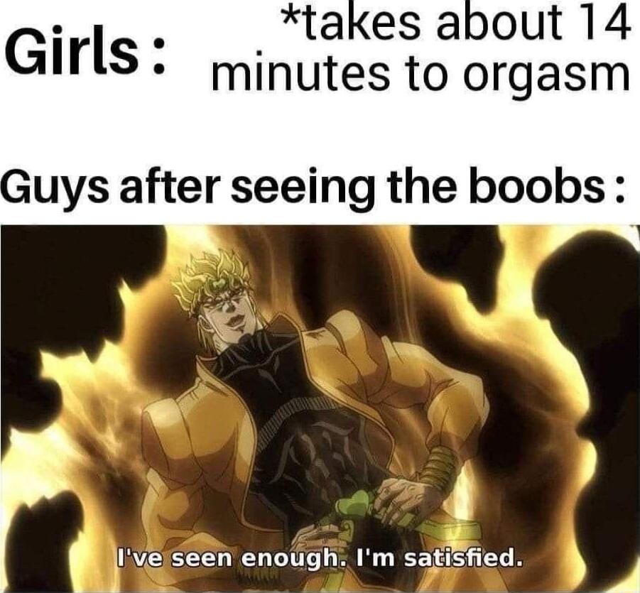 r takes about 14 Girls minutes to orgasm uys after seeing the boobs i live seen enoligh Im satisfied