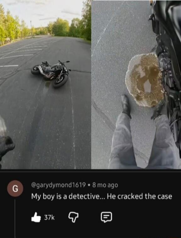 My boy is a detective... He cracked the case