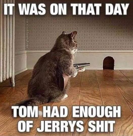 IT WAS ON THAT DAY TOM HAD ENOUGH OF JERRYS SHIT