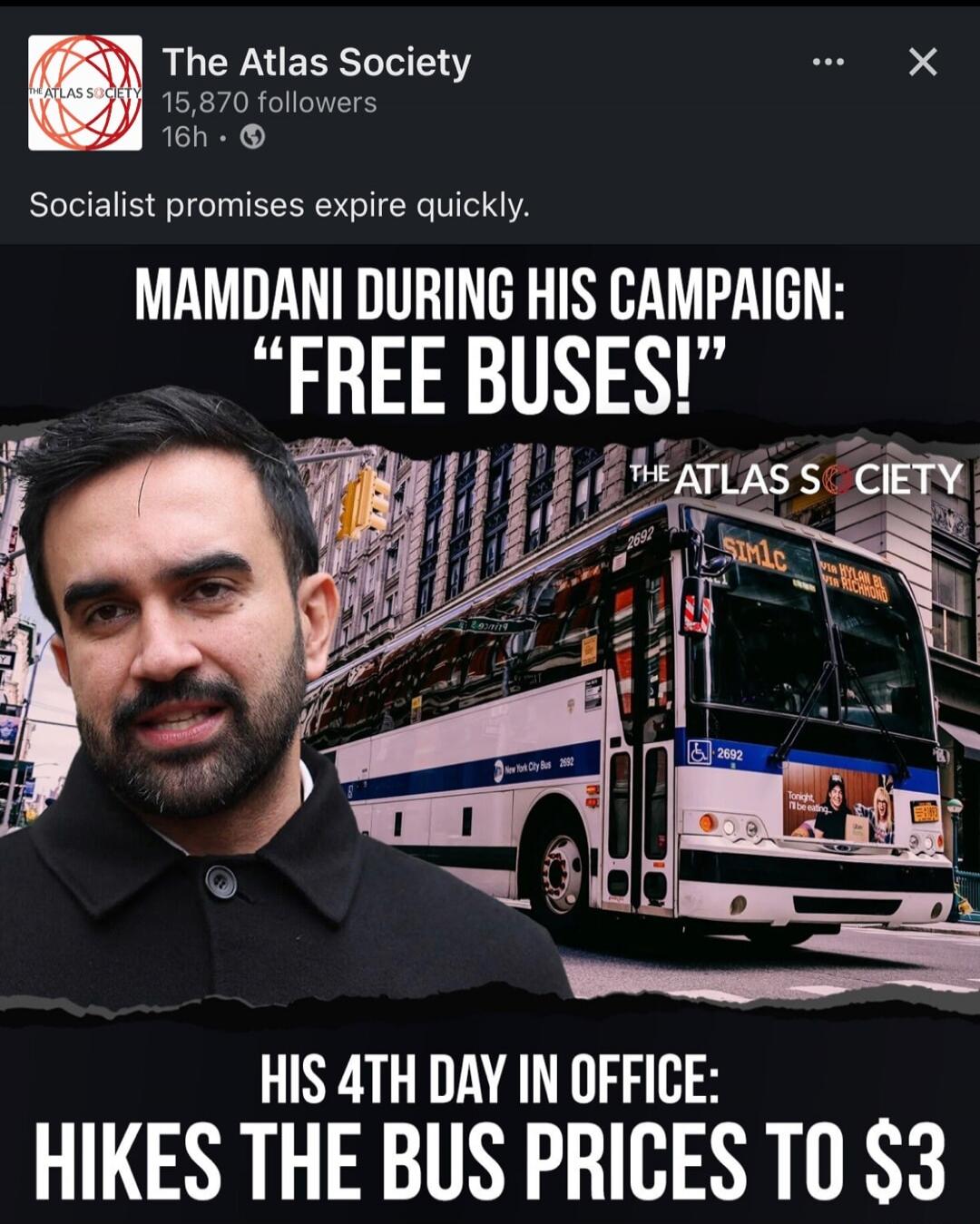 Socialist promises expire quickly. MAMDANI DURING HIS CAMPAIGN: 