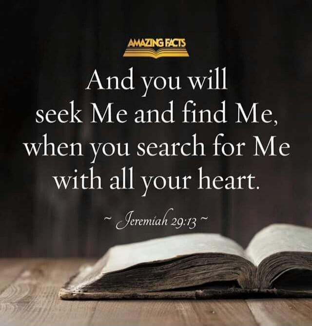 AMAZING FACTS And you will seek Me and find Me, when you search for Me with all your heart. ~ Jeremiah 29:13 ~