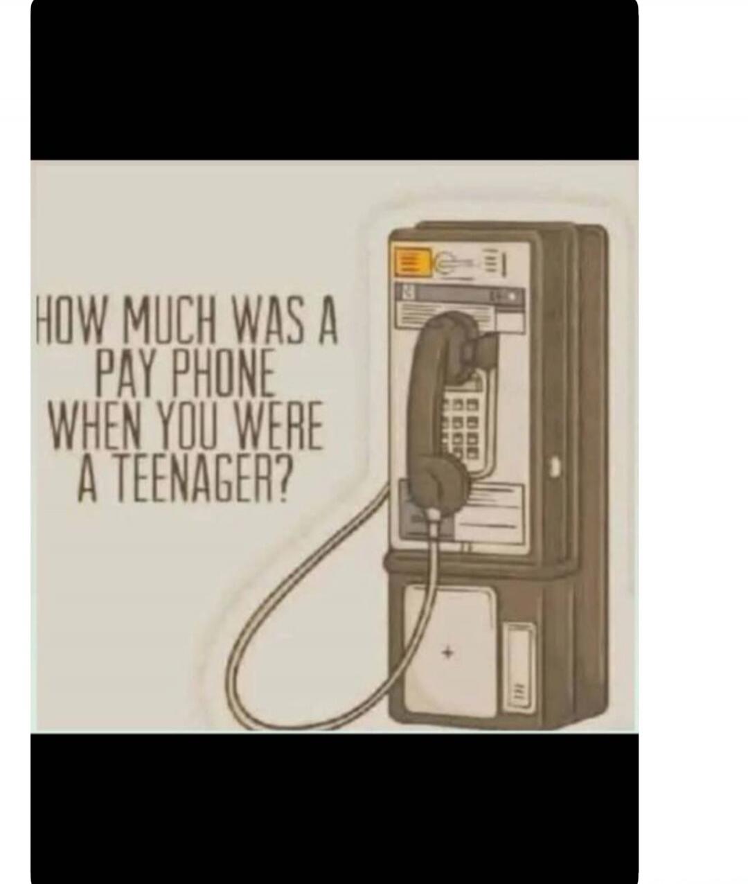 HOW MUCH WAS A PAY PHONE WHEN YOU WERE A TEENAGER?