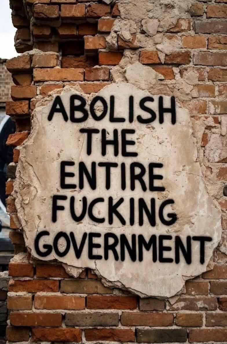 ABOLISH THE ENTIRE FUCKING GOVERNMENT