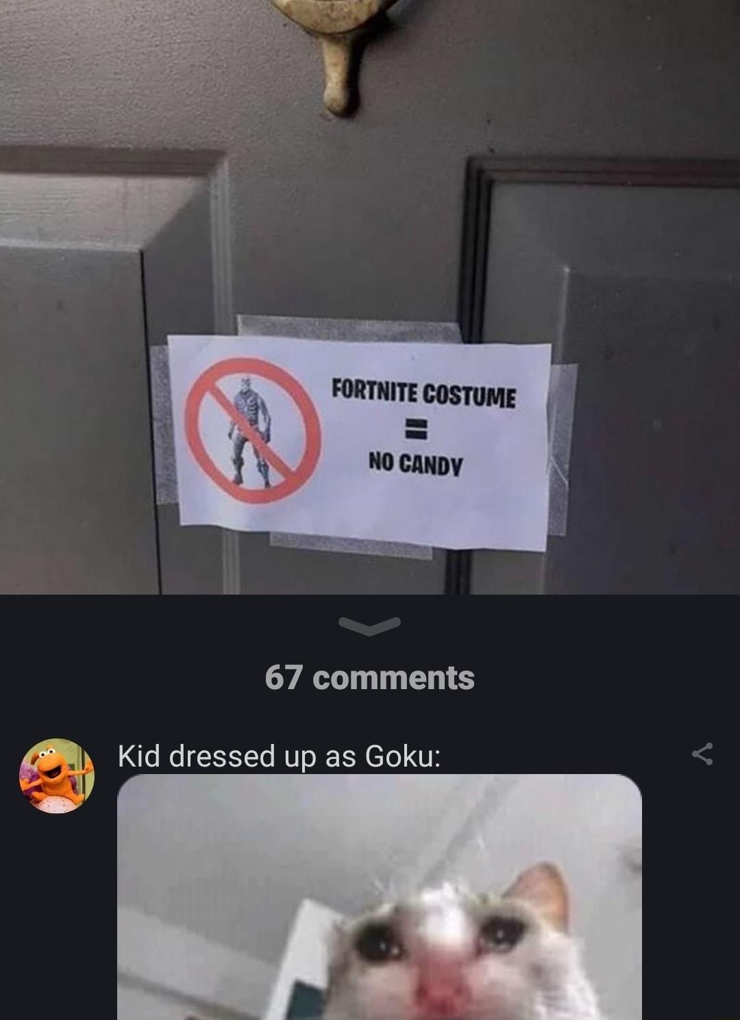 67 comments B Kid dressed up as Goku V