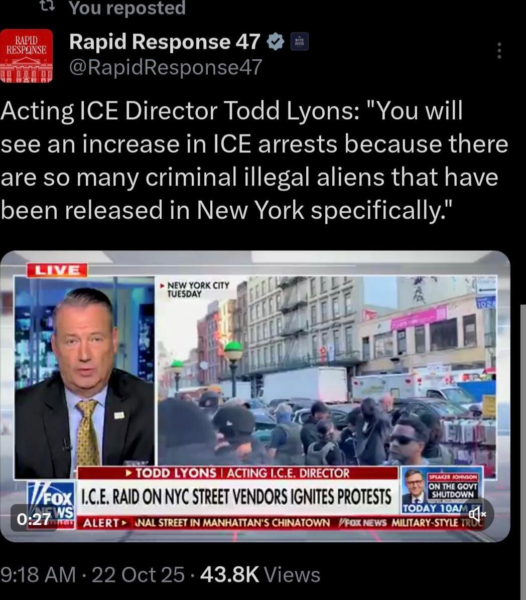 Acting ICE Director Todd Lyons: 