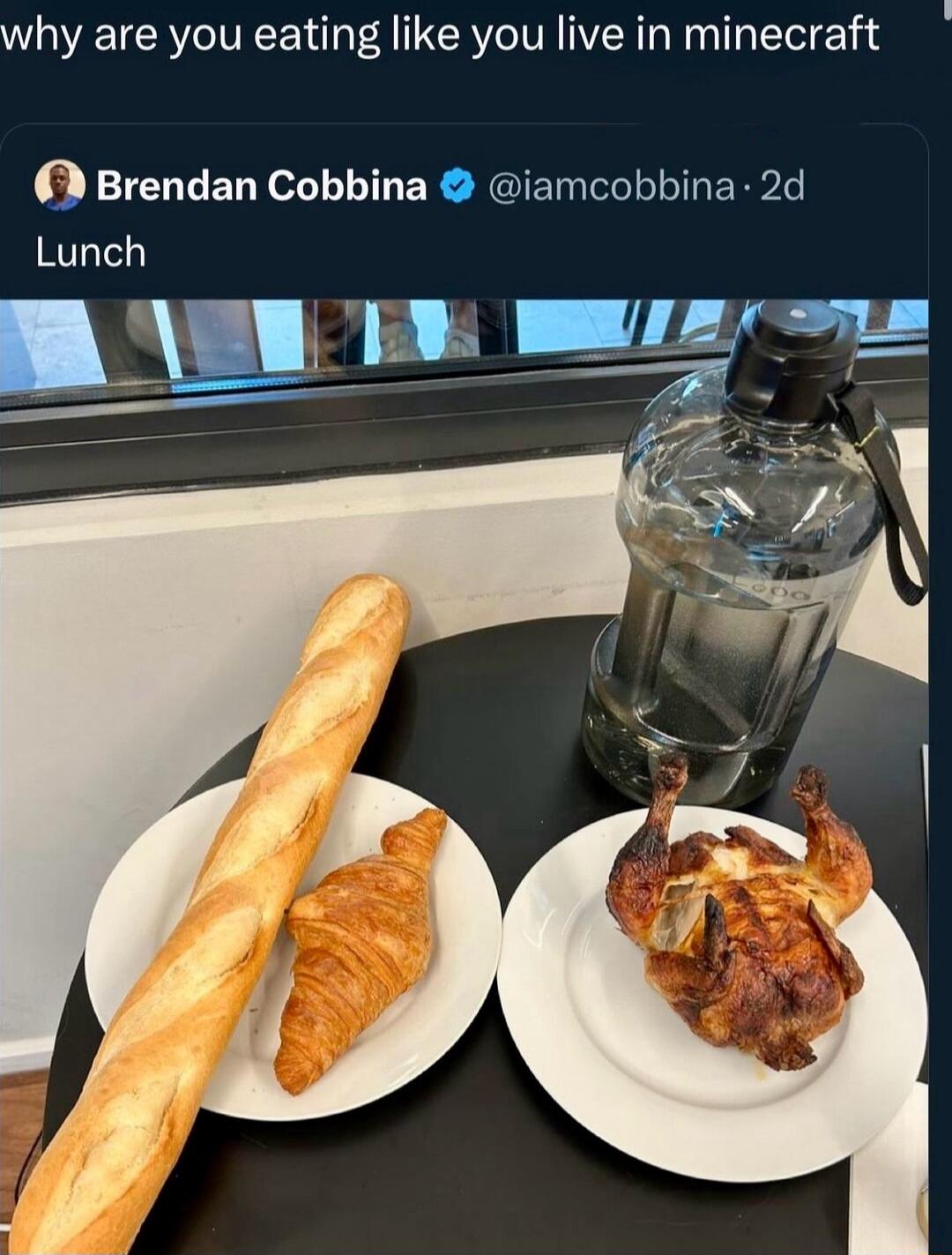 why are you eating like you live in minecraft Brendan Cobbina iamcobbina 2d Lunch
