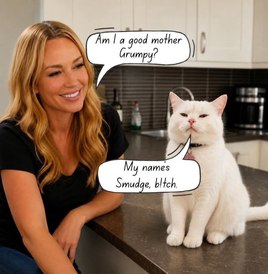 Am I a good mother Grumpy? My name's Smudge, bltch.