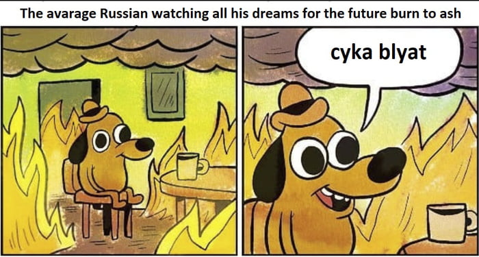 The avarage Russian watching all his dreams for the future burn to ash
