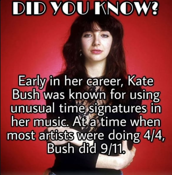 D DA A DIV DAL Earlyin her career Kate Bushzwas known for using I VEIE tmeosngnatures in EAOS e Affvnme when most artlstsiwere doing 44 Bush did 9118
