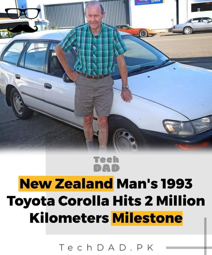 Teech oan New Zealand Mans 1993 Toyota Corolla Hits 2 Million Kilometers Milestone TechDADPK