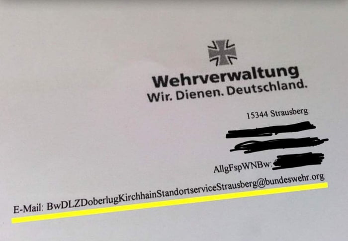 QYL 1y Wehrverwatung Wir Dienen Deutsnhand 15344 Strausberd AlgFspWNBW A undeswex Org E Mail BwDLZDoberlugKirchhainSmndorserviocSuausberg