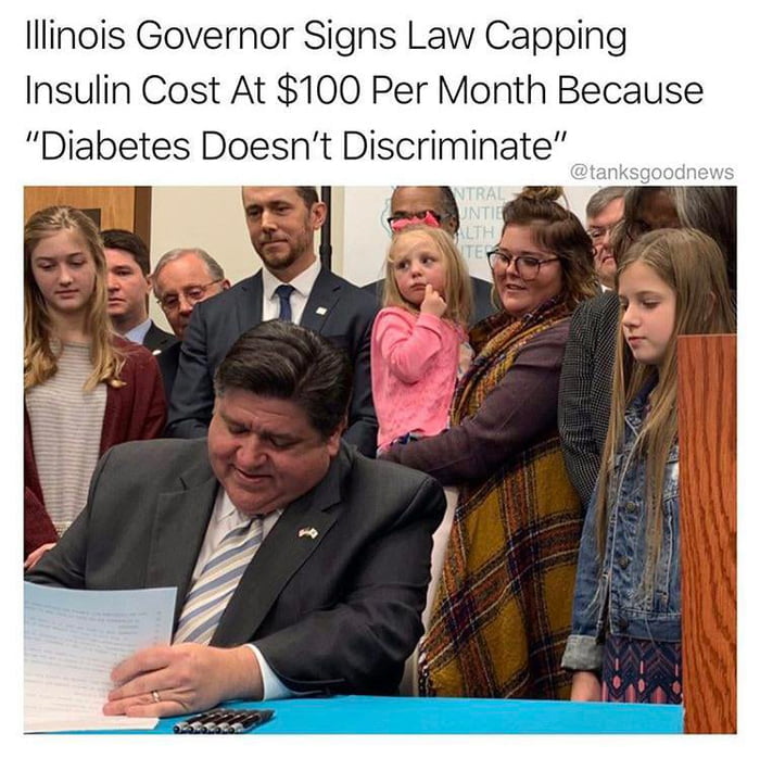 lllinois Governor Signs Law Capping Insulin Cost At 100 Per Month Because Diabetes Doesnt Discriminate