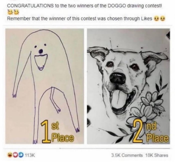 CONGRATULATIONS 10 the two winners of the DOGGO drawing contest Remember that the winnner of this contest was chosen through Likes 0011