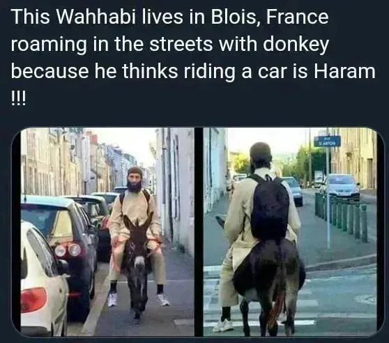 RILIERNELLELTNERRT N o 2 g Tel roaming in the streets with donkey because he thinks riding a car is Haram