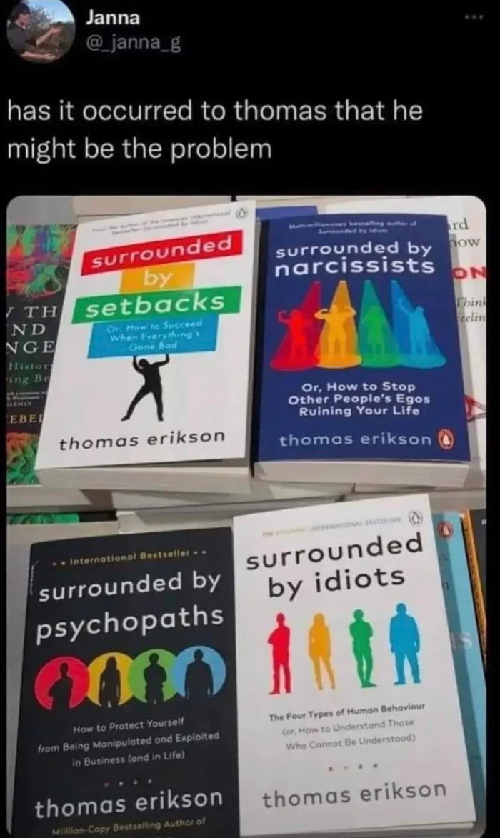 g Janna has it occurred to thomas that he might be the problem surrounded by narcissists thomas erikson